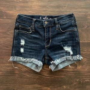 Hollister Black Jean Shorts Distressed Style